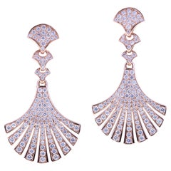 Earrings Wave Rose Gold with Diamond Arches, Signature Design