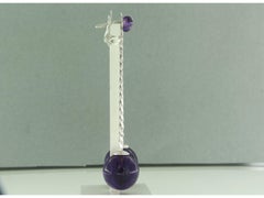 Earrings with amethysts 14k white gold 11.2 grams