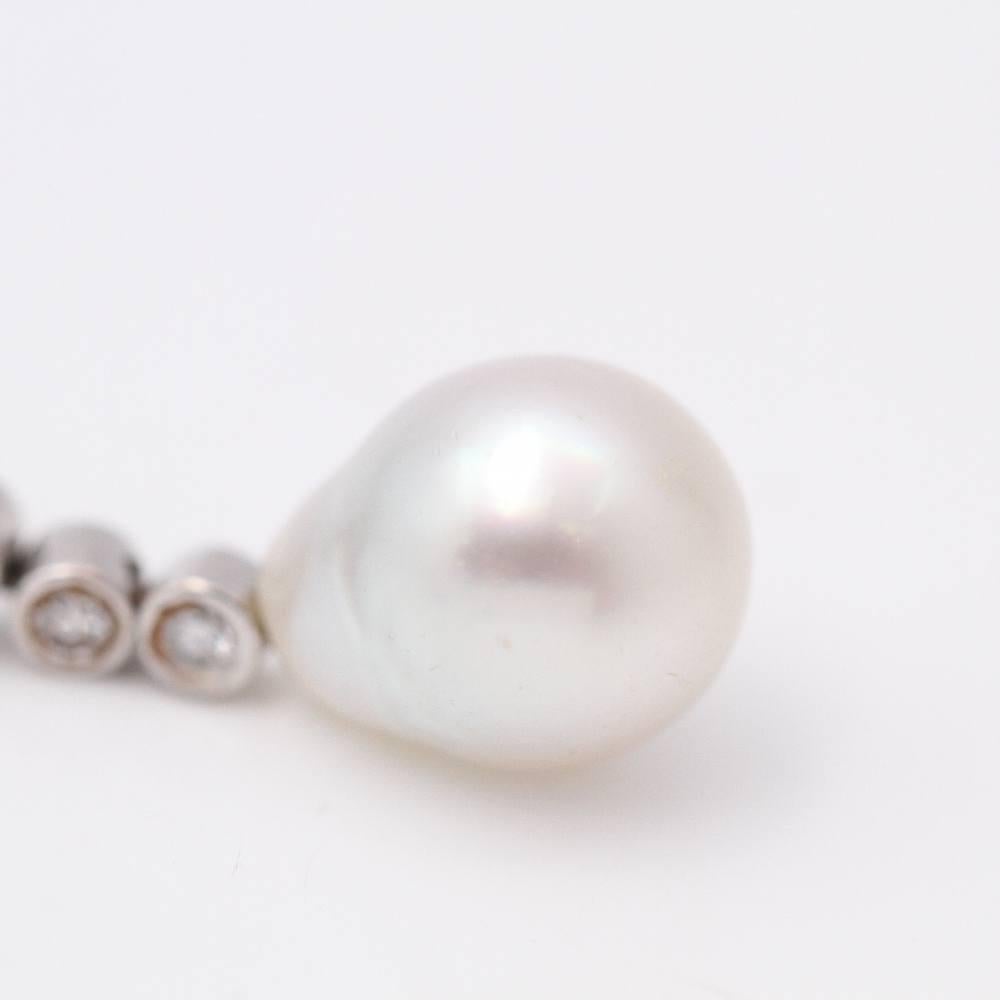 Earrings with Australian Pearl and Diamonds For Sale 3
