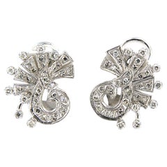 Orecchini con diamanti a taglio brillante e singolo fino a 1,40ct in oro 14k 8,5 grammi