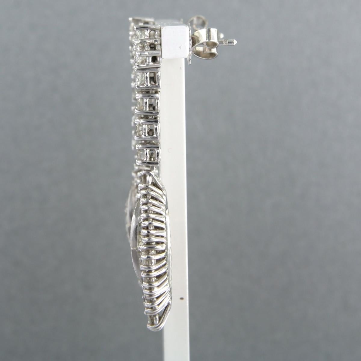 Moderne Boucles d'oreilles avec diamants brillants et taille unique jusqu'à 4,50 ct Or 14k 12,8 grammes en vente