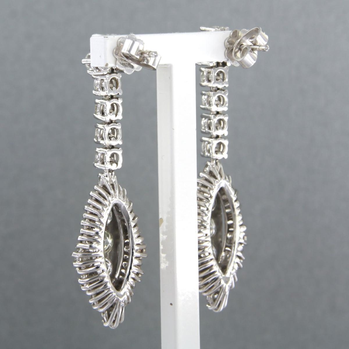 Taille brillant Boucles d'oreilles avec diamants brillants et taille unique jusqu'à 4,50 ct Or 14k 12,8 grammes en vente