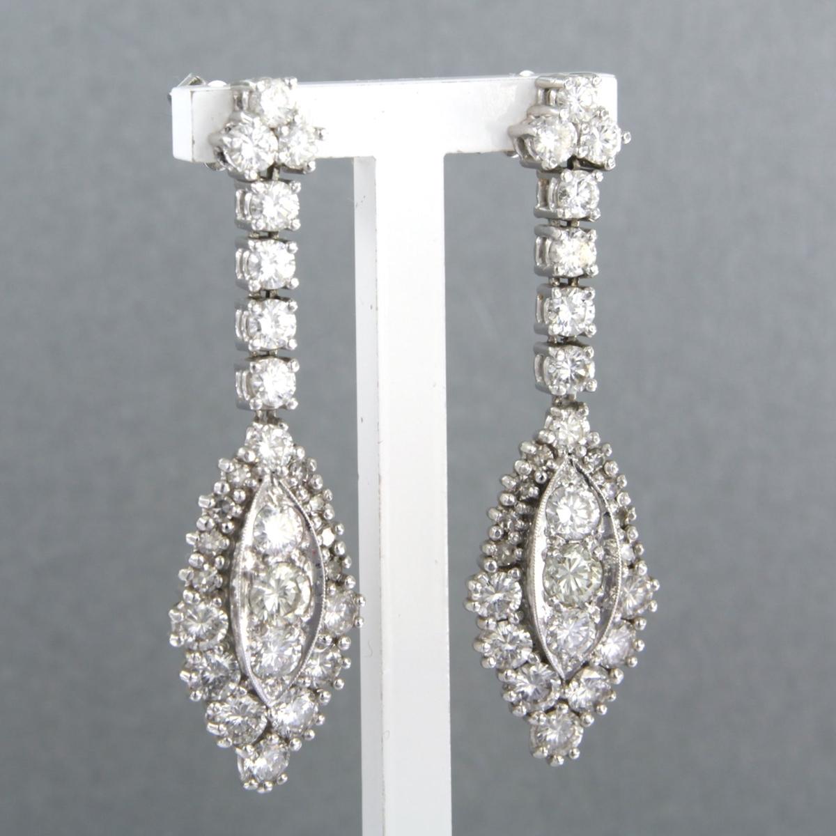 Boucles d'oreilles avec diamants brillants et taille unique jusqu'à 4,50 ct Or 14k 12,8 grammes Pour femmes en vente