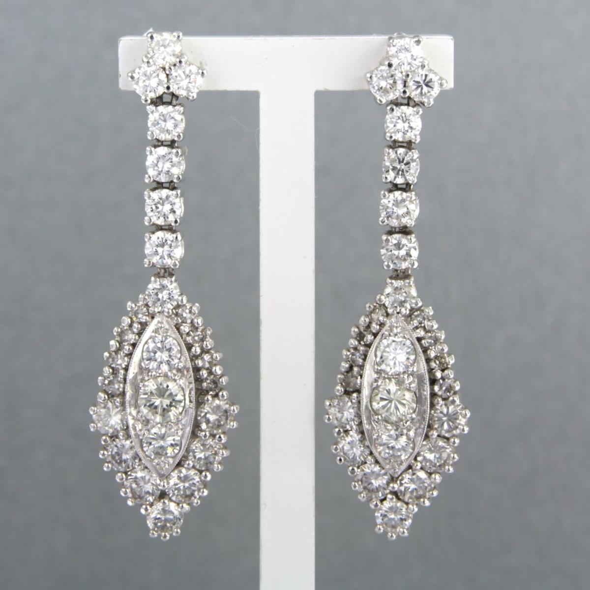 Boucles d'oreilles avec diamants brillants et taille unique jusqu'à 4,50 ct Or 14k 12,8 grammes en vente 1