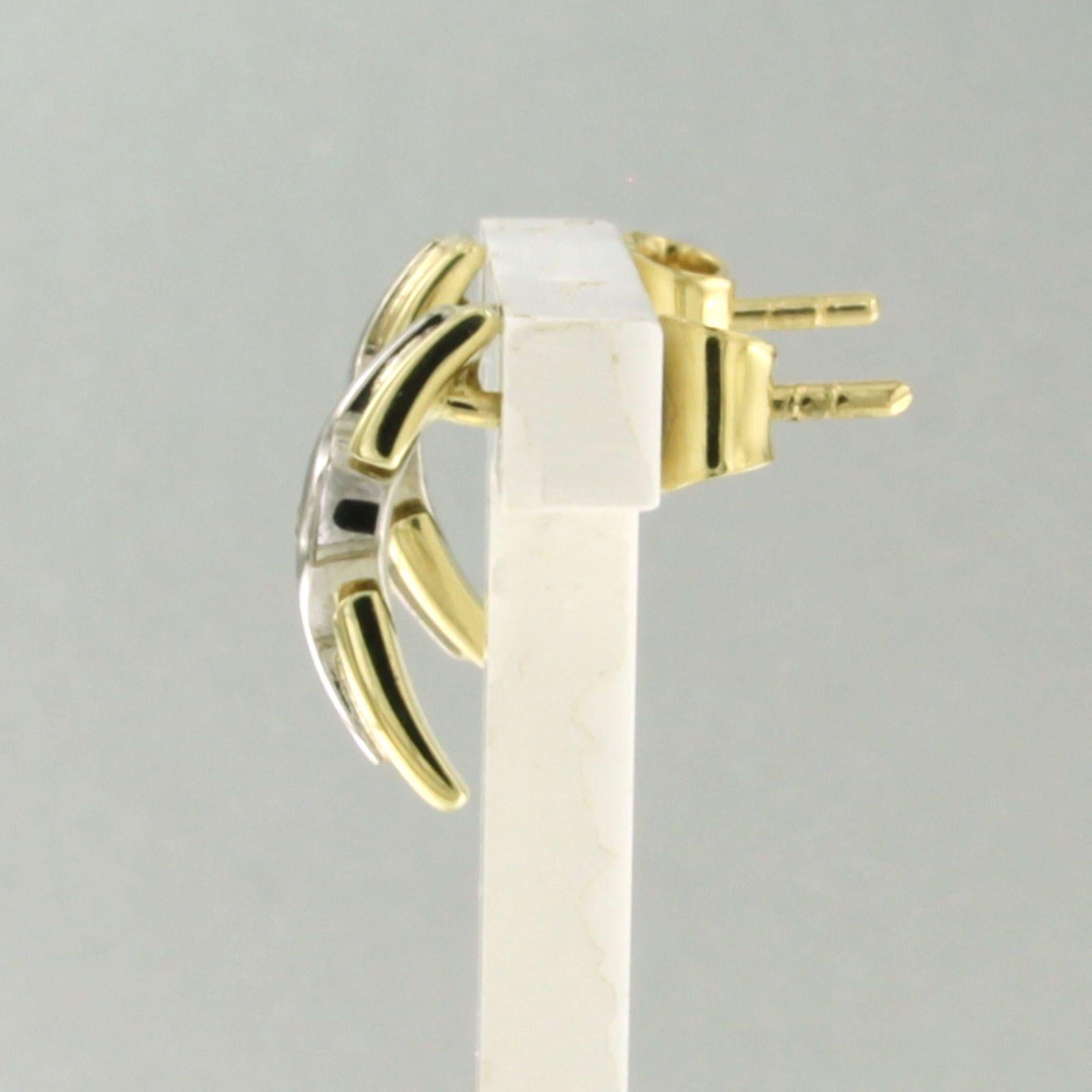 Ohrringe mit Diamanten im Brillantschliff bis zu 0,06ct 14k Bicolor Gold 2,9 Gramm (Moderne) im Angebot