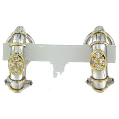 Earrings with brilliant cut diamonds up to 0.08ct - 6.5 gram -18k bicolour gold Earrings with brilliant cut diamonds up to 0.08ct - 6.5 gram -18k bicolour gold