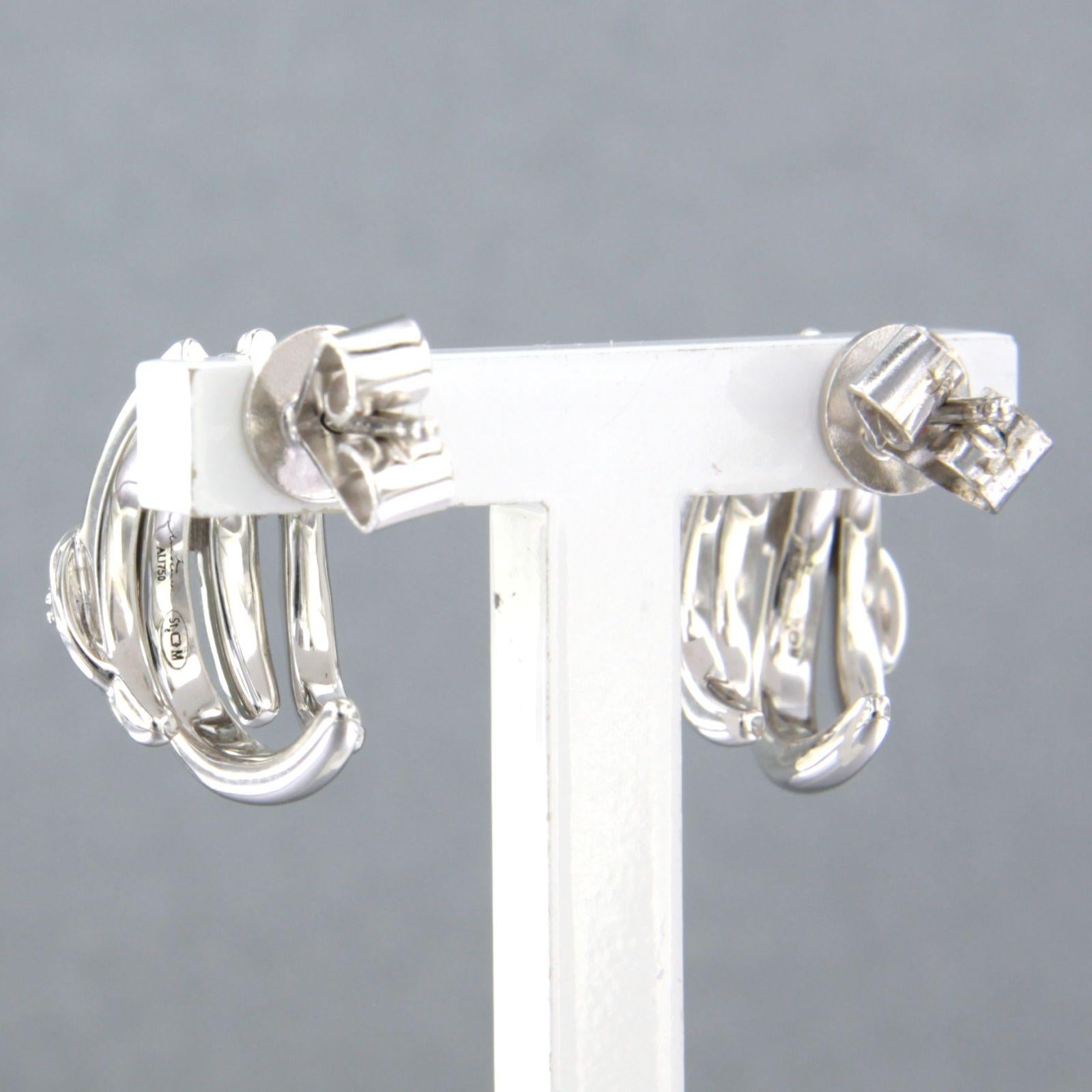 Moderne Boucles d'oreilles avec diamants taille brillant jusqu'à 0,15 ct 6,4 grammes Or blanc 18k en vente