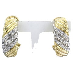 Earrings with brilliant cut diamonds up to 0.18ct 18k gold 8.5 grams