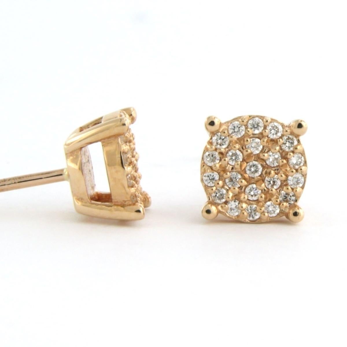 Pendientes con diamantes talla brillante de hasta 0,20 ct 2,8 gramos Oro rosa de 14k Corte brillante en venta