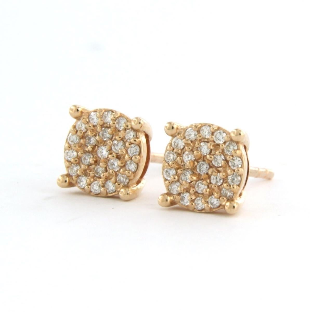 Pendientes con diamantes talla brillante de hasta 0,20 ct 2,8 gramos Oro rosa de 14k en venta 1