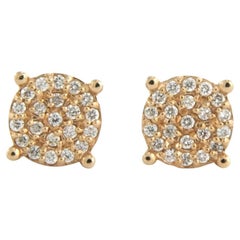 Boucles d'oreilles avec diamants taille brillant jusqu'à 0,20ct 2,8 grammes Or rose 14k