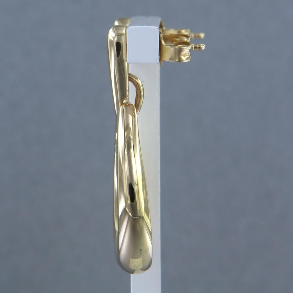 Boucles d'oreilles avec diamants taille brillant jusqu'à 0,25ct Or jaune 14k 9,3 grammes Pour femmes en vente