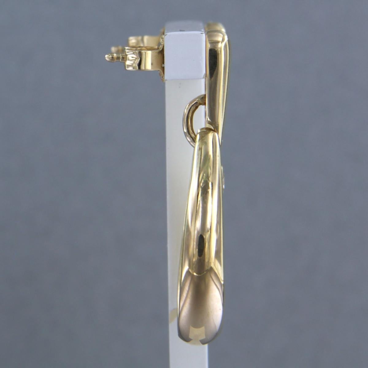 Boucles d'oreilles avec diamants taille brillant jusqu'à 0,25ct Or jaune 14k 9,3 grammes Pour femmes en vente
