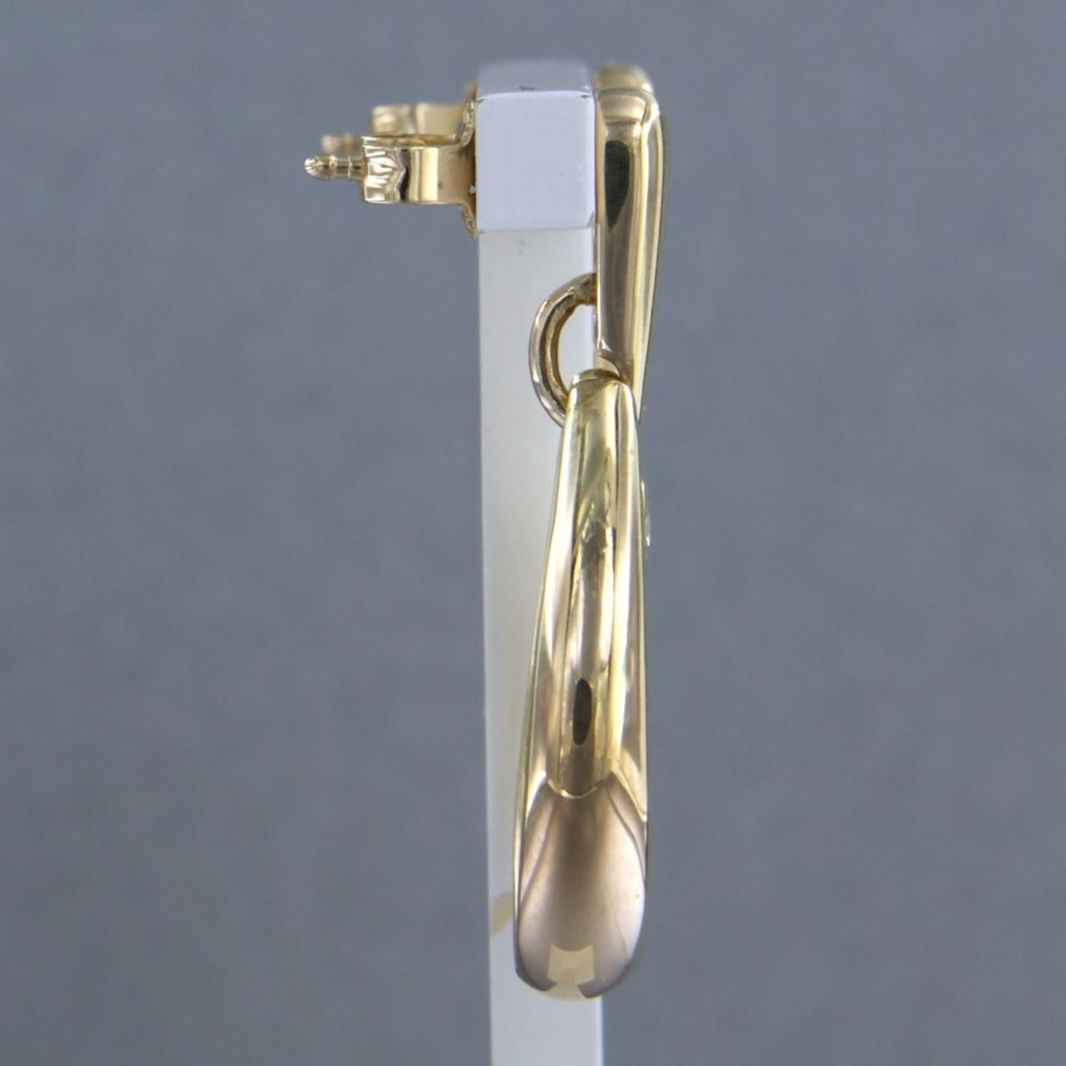 Boucles d'oreilles avec diamants taille brillant jusqu'à 0,25ct Or jaune 14k 9,3 grammes en vente 1