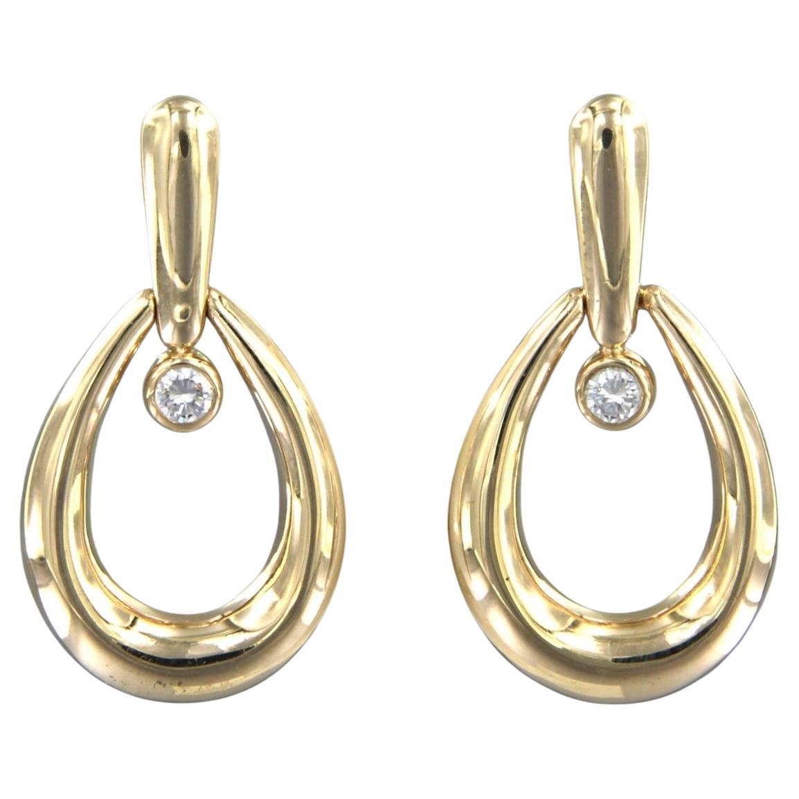 Pendientes con diamantes talla brillante de hasta 0,25 ct Oro amarillo de 14k 9,3 gramos