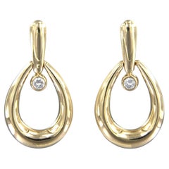 Earrings with brilliant cut diamonds up to 0.25ct 14k yellow gold 9.3 grams