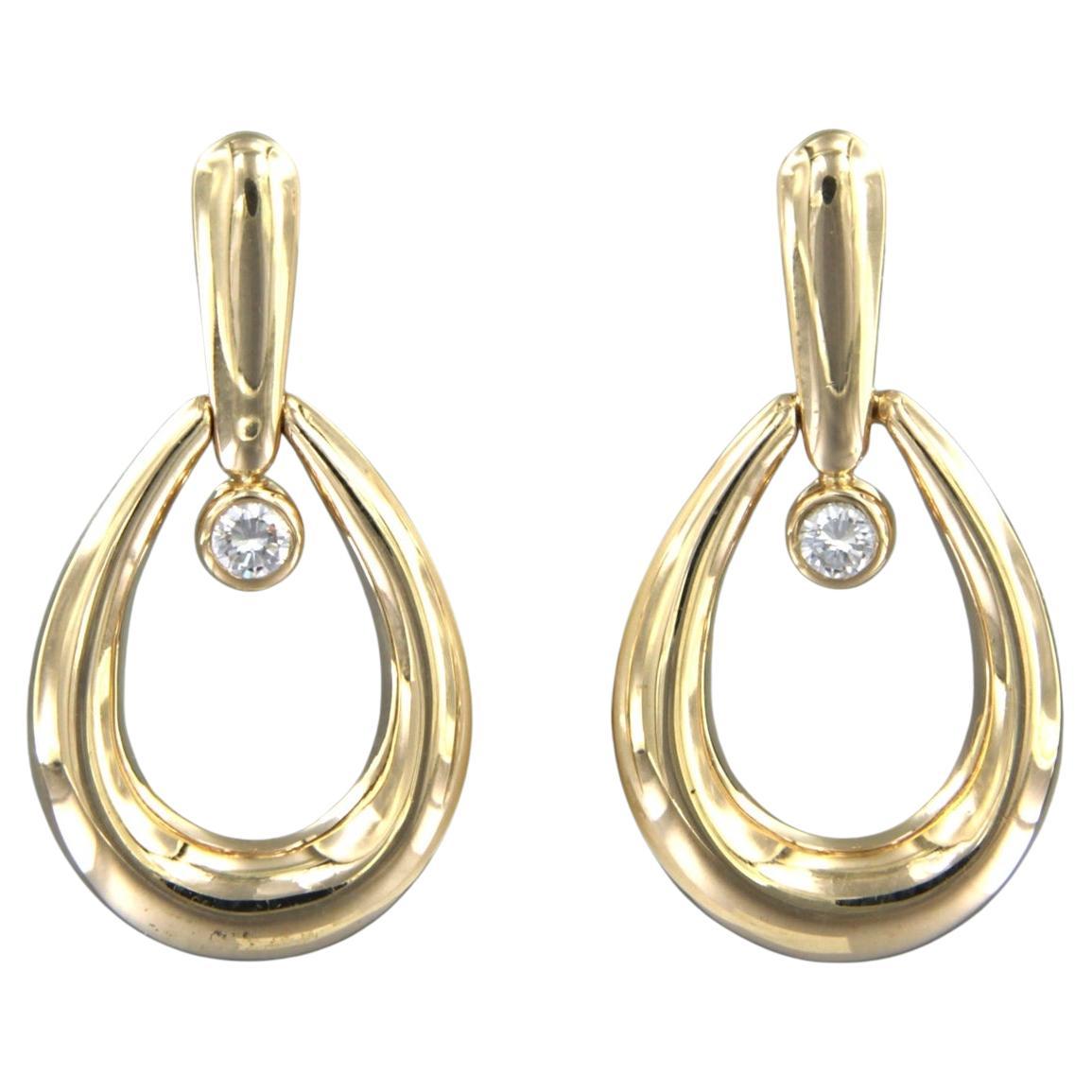 Orecchini con diamanti taglio brillante fino a 0,25 carati Oro giallo 14k 9,3 grammi