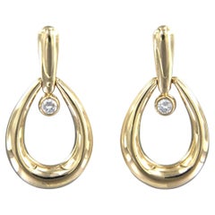 Orecchini con diamanti taglio brillante fino a 0,25 carati Oro giallo 14k 9,3 grammi