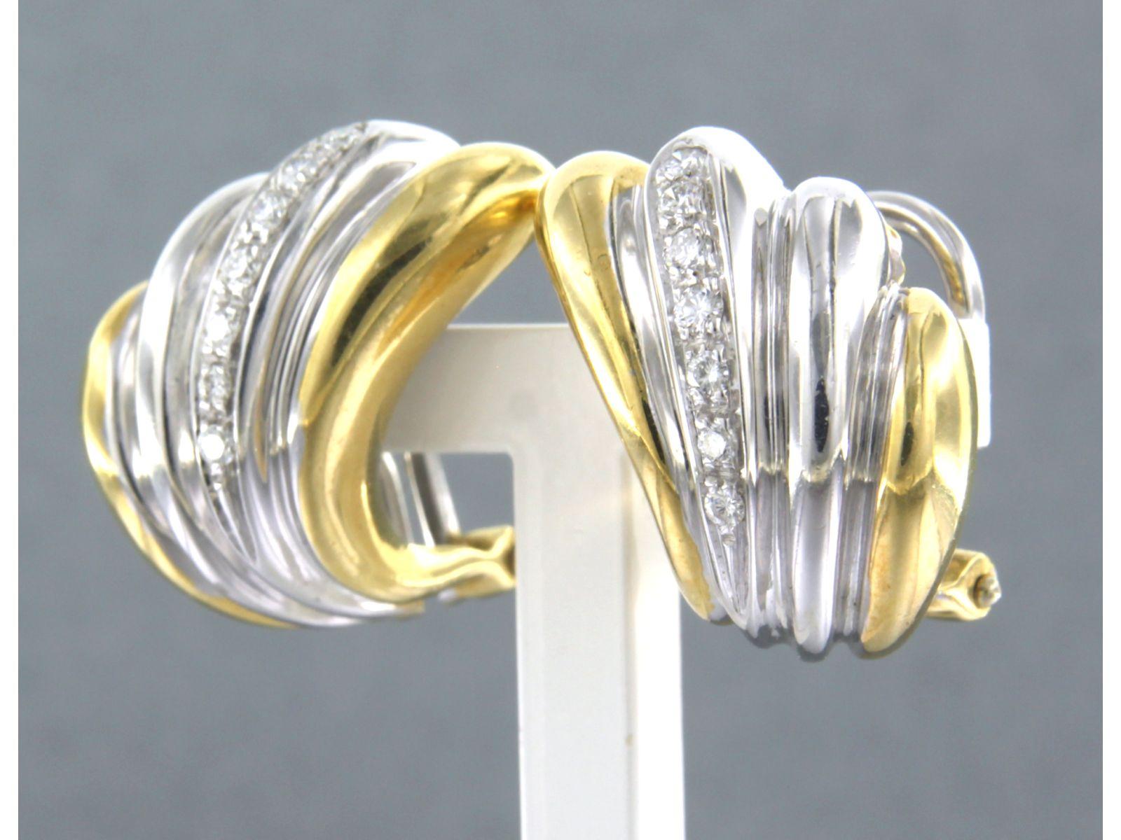 Donna Orecchini con diamanti taglio brillante fino a 0,30ct in oro 18k 13,5 grammi in vendita