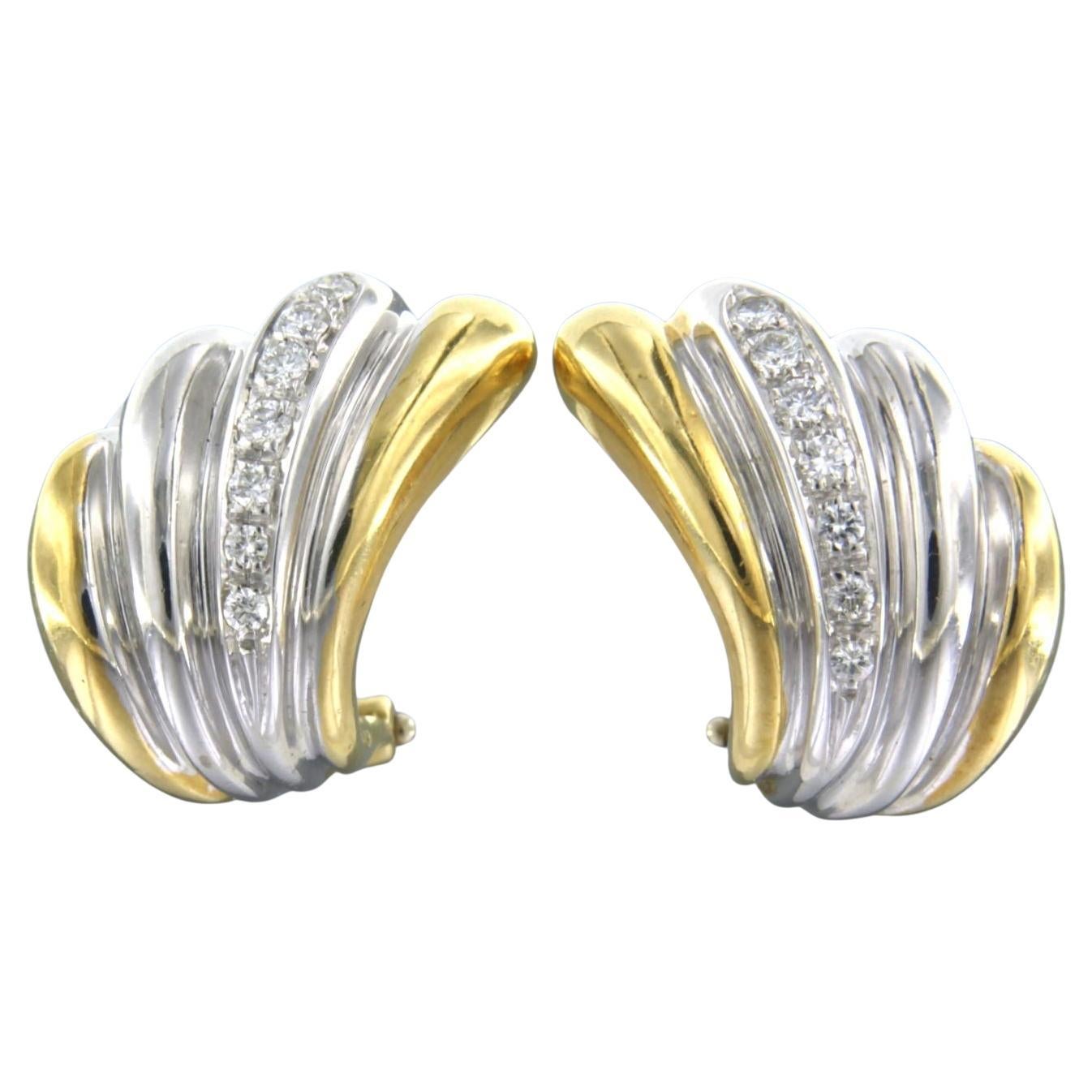 Orecchini con diamanti taglio brillante fino a 0,30ct in oro 18k 13,5 grammi in vendita