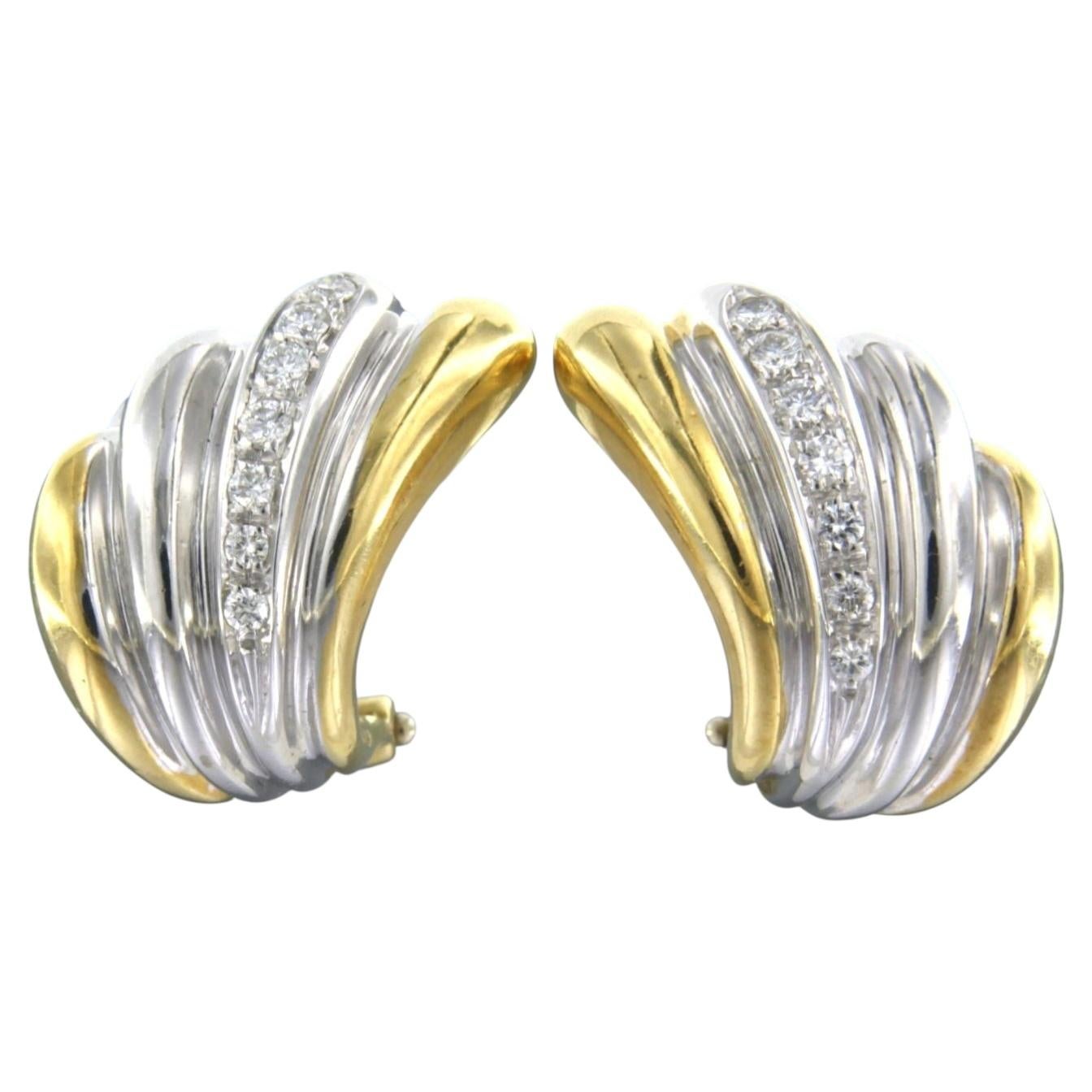 Earrings with brilliant cut diamonds up to 0.30ct 18k gold 13.5 grams