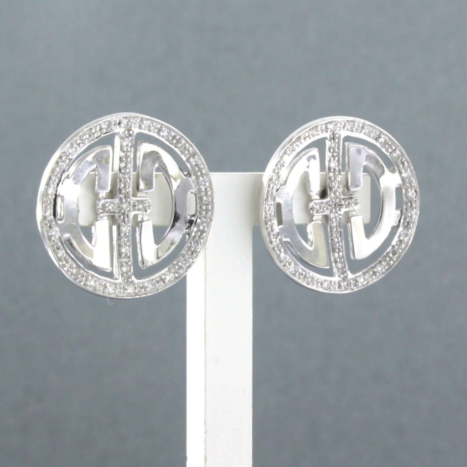 Boucles d'oreilles avec diamants taille brillant jusqu'à 0,33ct Or 18k 4,1 grammes Pour femmes en vente