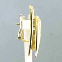 Earrings with brilliant cut diamonds up to 0.35ct 14k yellow gold 8.0 grams