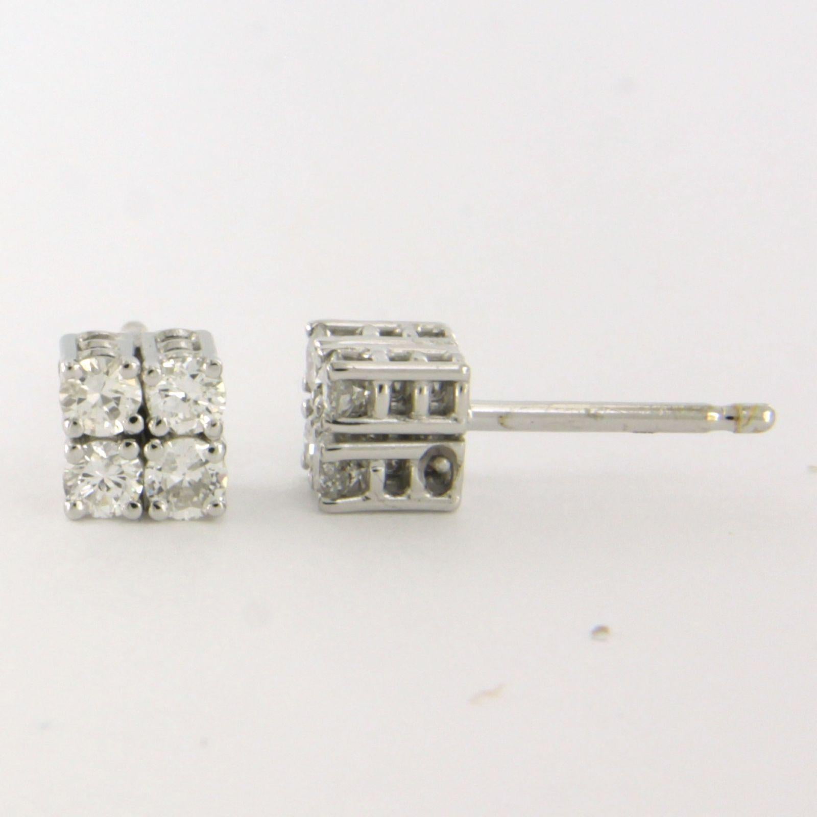 Pendientes con diamantes talla brillante hasta 0,35ct Oro de 18k 2,2 gramos en Excelente estado para la venta en The Hague, ZH