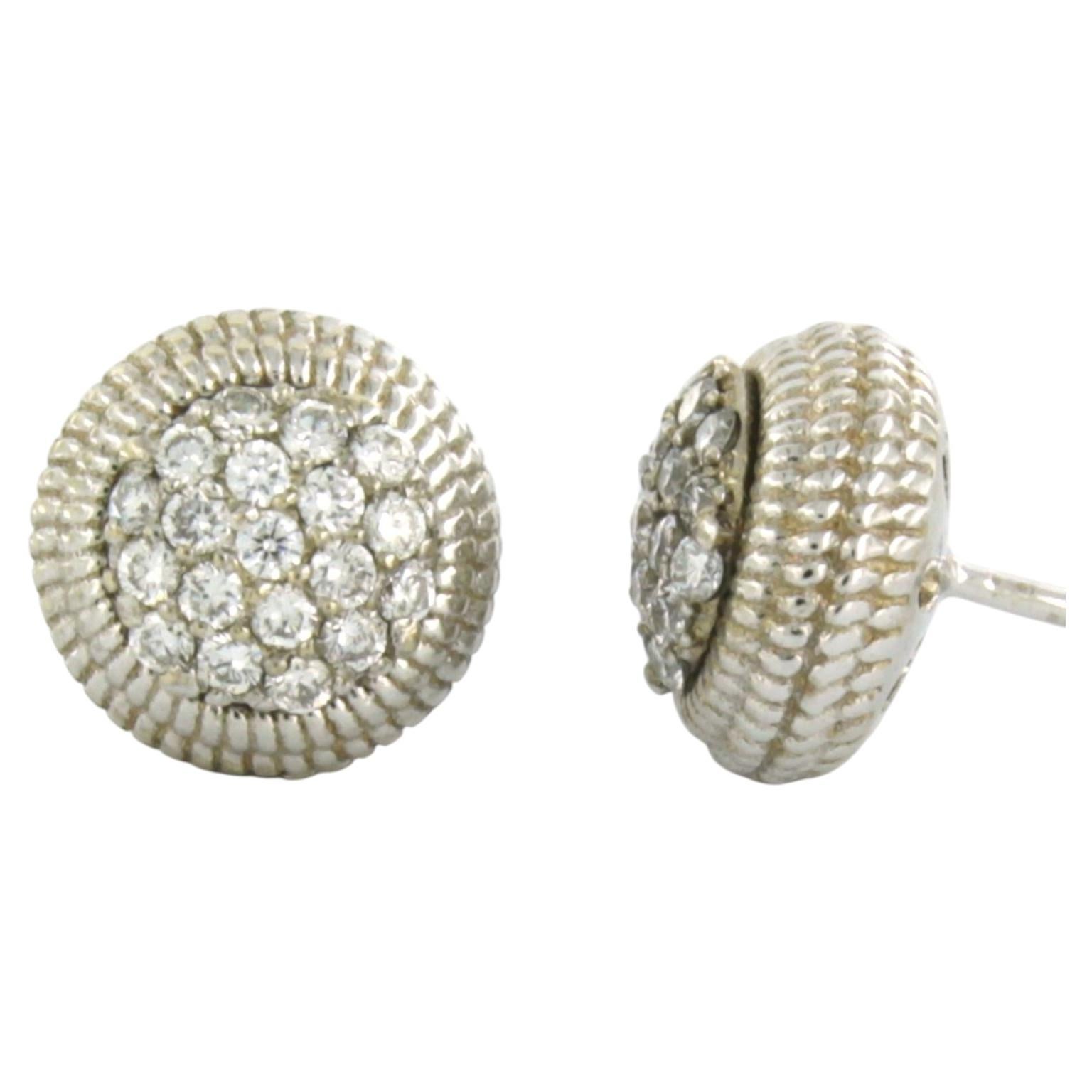 Earrings with brilliant cut diamonds up to 0.42ct 18k gold 4.6 grams