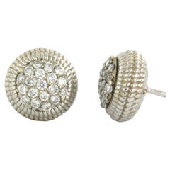 Earrings with brilliant cut diamonds up to 0.42ct 18k gold 4.6 grams