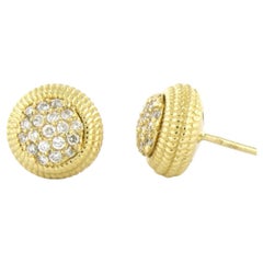 Earrings with brilliant cut diamonds up to 0.42ct 18k yellow gold 4.9 grams