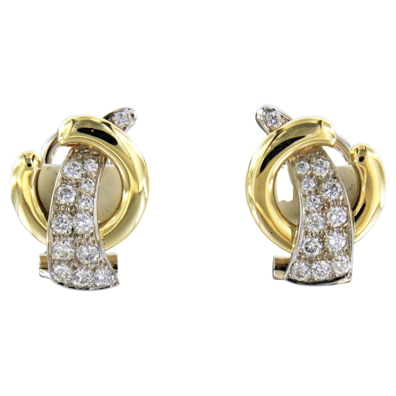 Earrings with brilliant cut diamonds up to 0.60ct 14k gold 6.4 grams