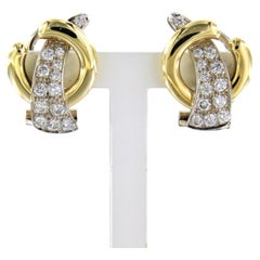 Earrings with brilliant cut diamonds up to 0.60ct 14k gold 6.4 grams