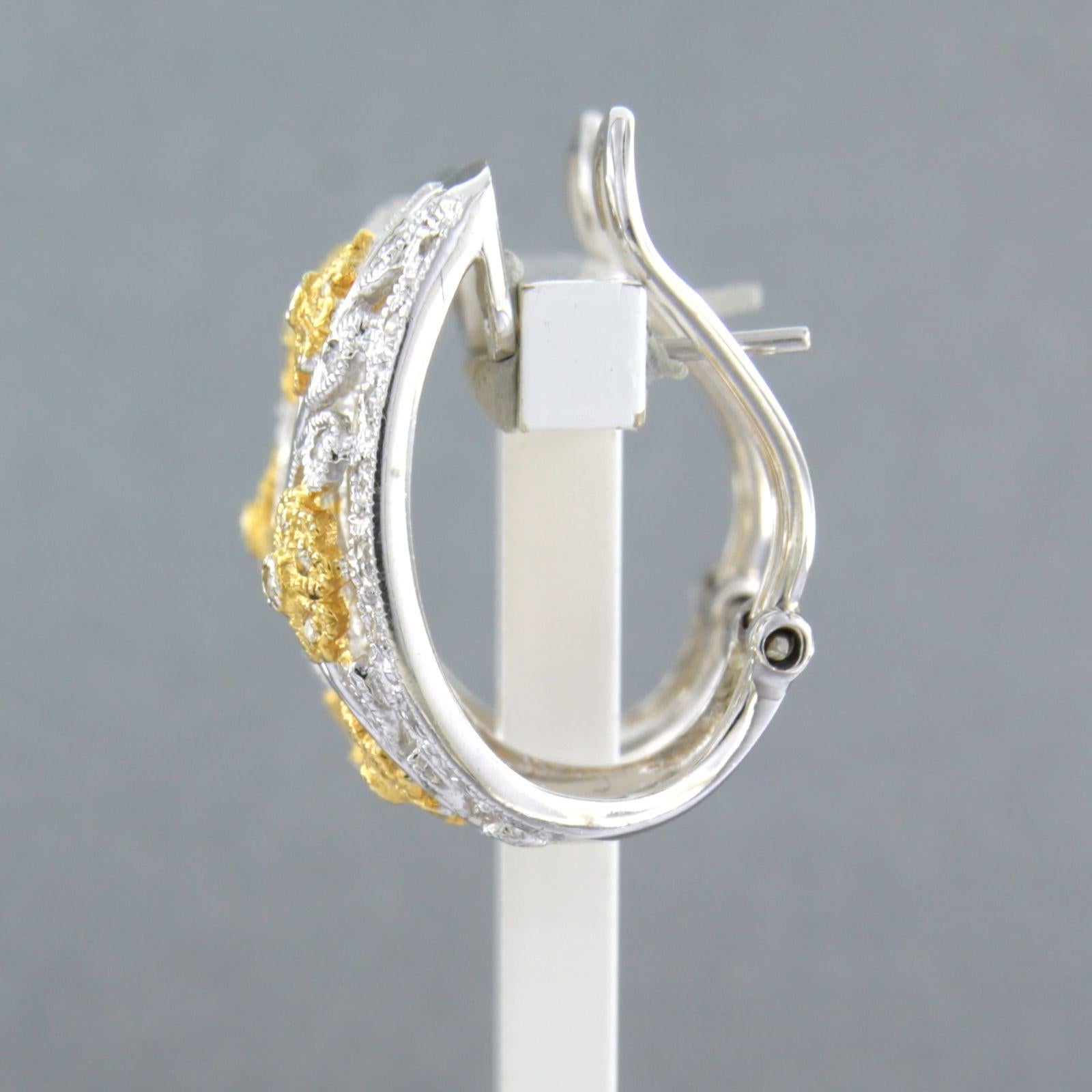 Moderne Boucles d'oreilles avec diamants taille brillant jusqu'à 0,60ct Or 18k 10,8 grammes en vente