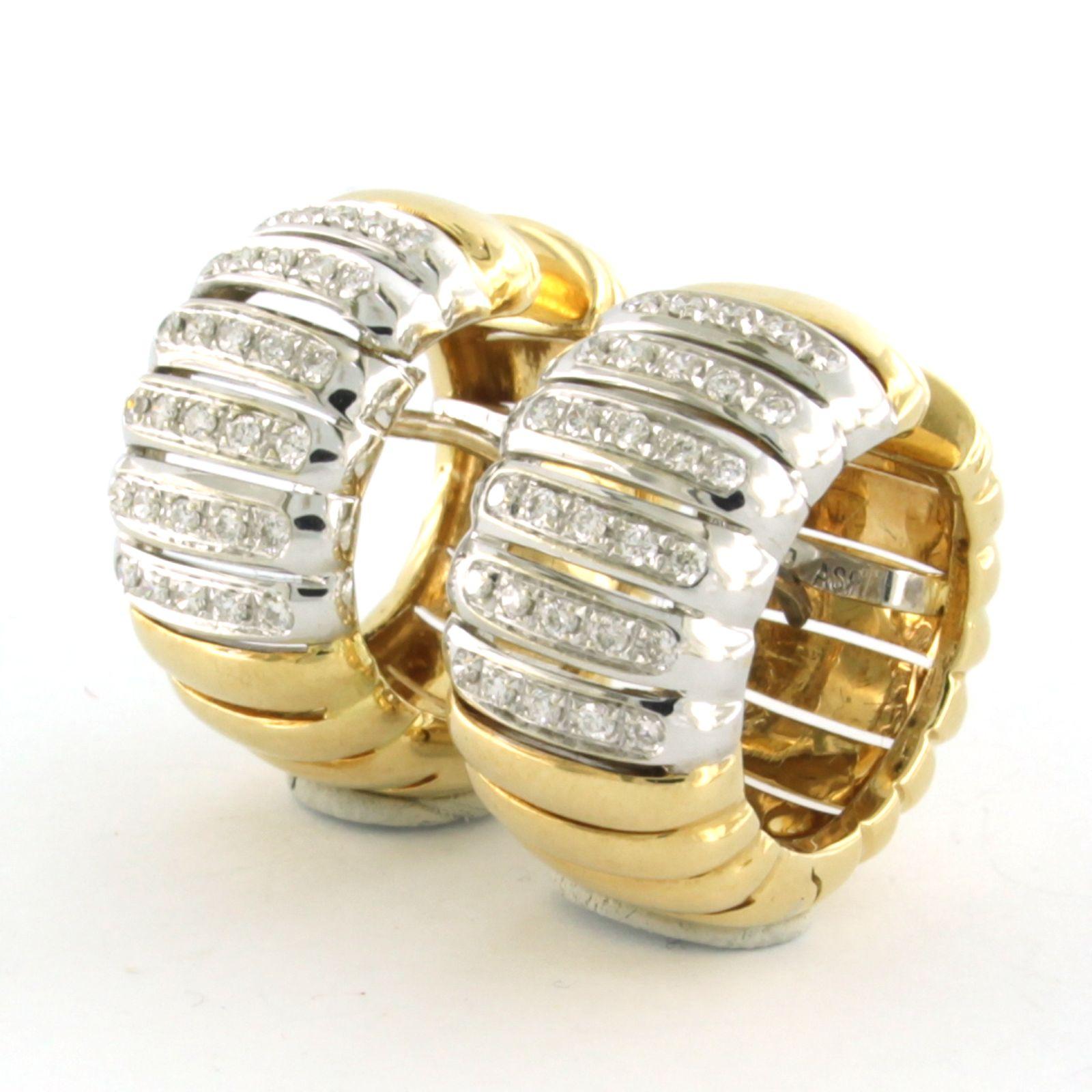 Taglio brillante Earrings with brilliant cut diamonds up to 0.60ct 18k gold 20.4 grams in vendita