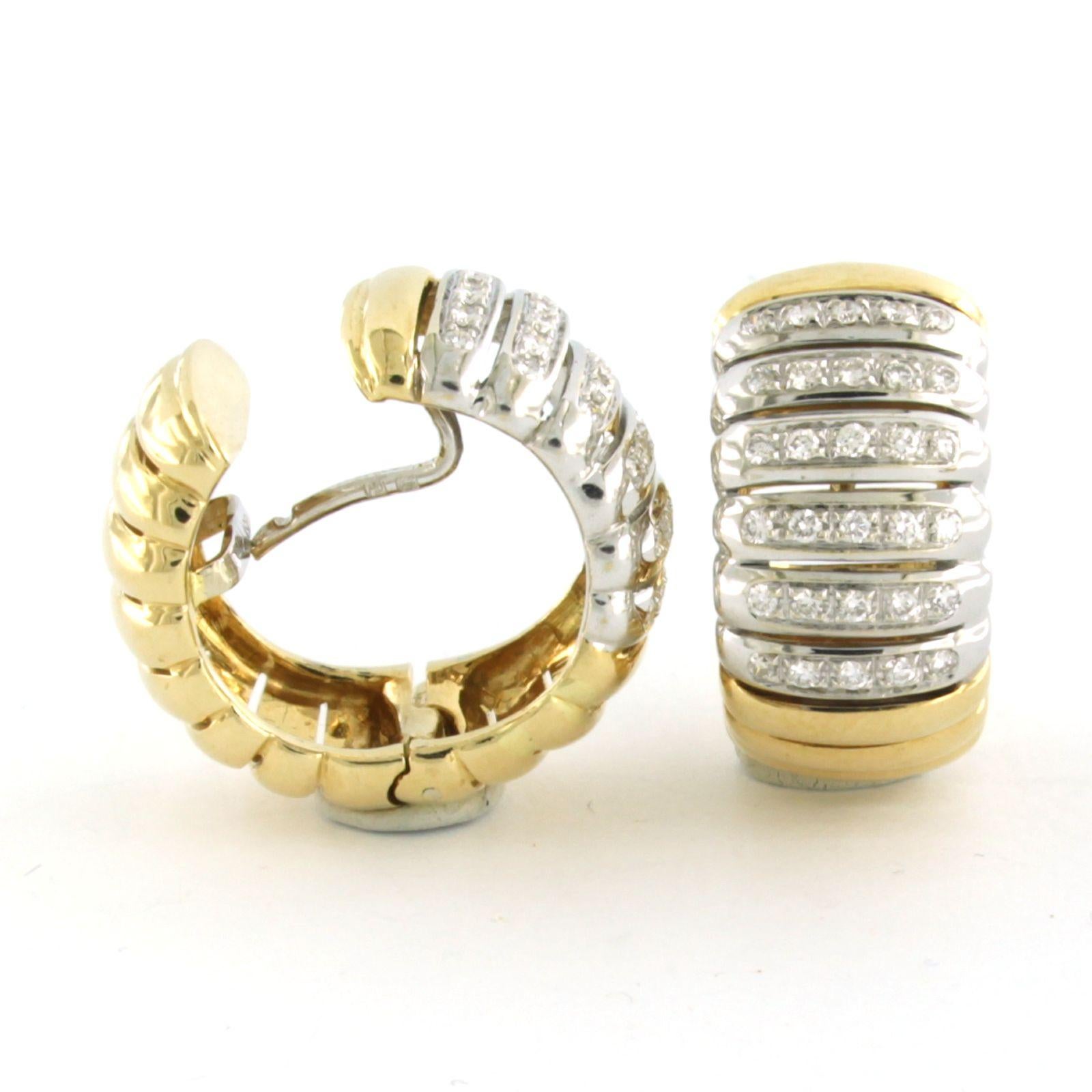 Earrings with brilliant cut diamonds up to 0.60ct 18k gold 20.4 grams in vendita 1