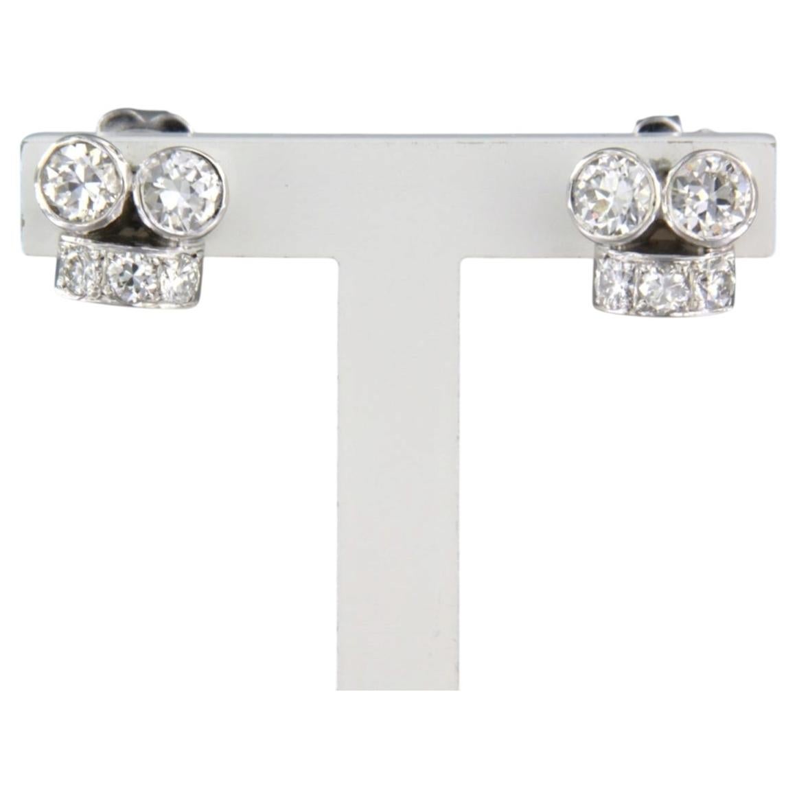 Earrings with brilliant cut diamonds up to 0.60ct 18k white gold 3.8 grams