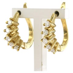 Earrings with brilliant cut diamonds up to 0.80ct 14k gold 6.8 grams