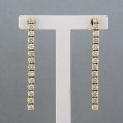 Earrings with brilliant cut diamonds up to 0.80ct 18k gold 3.1 grams