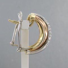 Earrings with brilliant cut diamonds up to 1.00ct 18k gold 14.2 grams