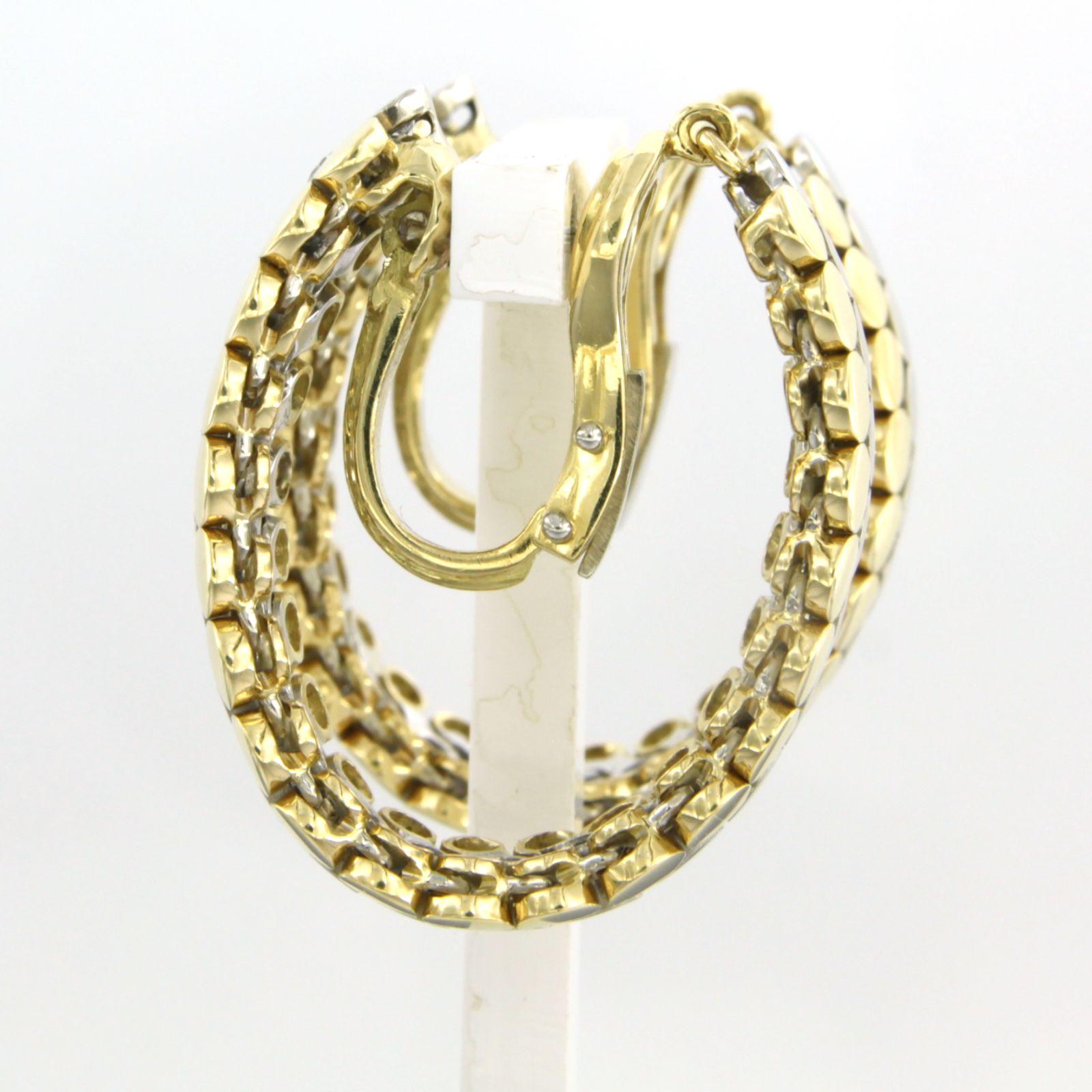 Modern Earrings with brilliant cut diamonds up to 1.00ct 18k gold 24.0 grams For Sale
