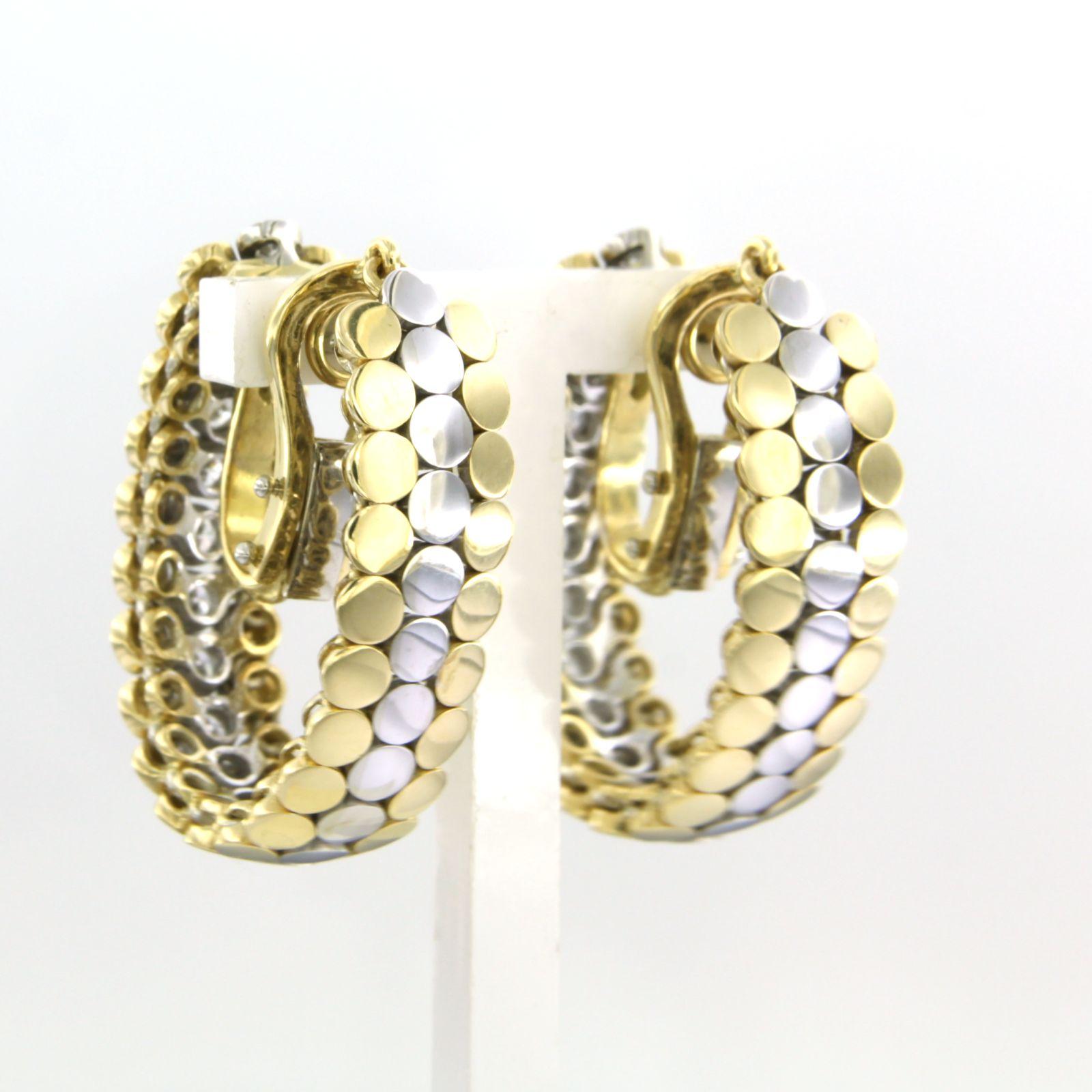 Brilliant Cut Earrings with brilliant cut diamonds up to 1.00ct 18k gold 24.0 grams For Sale