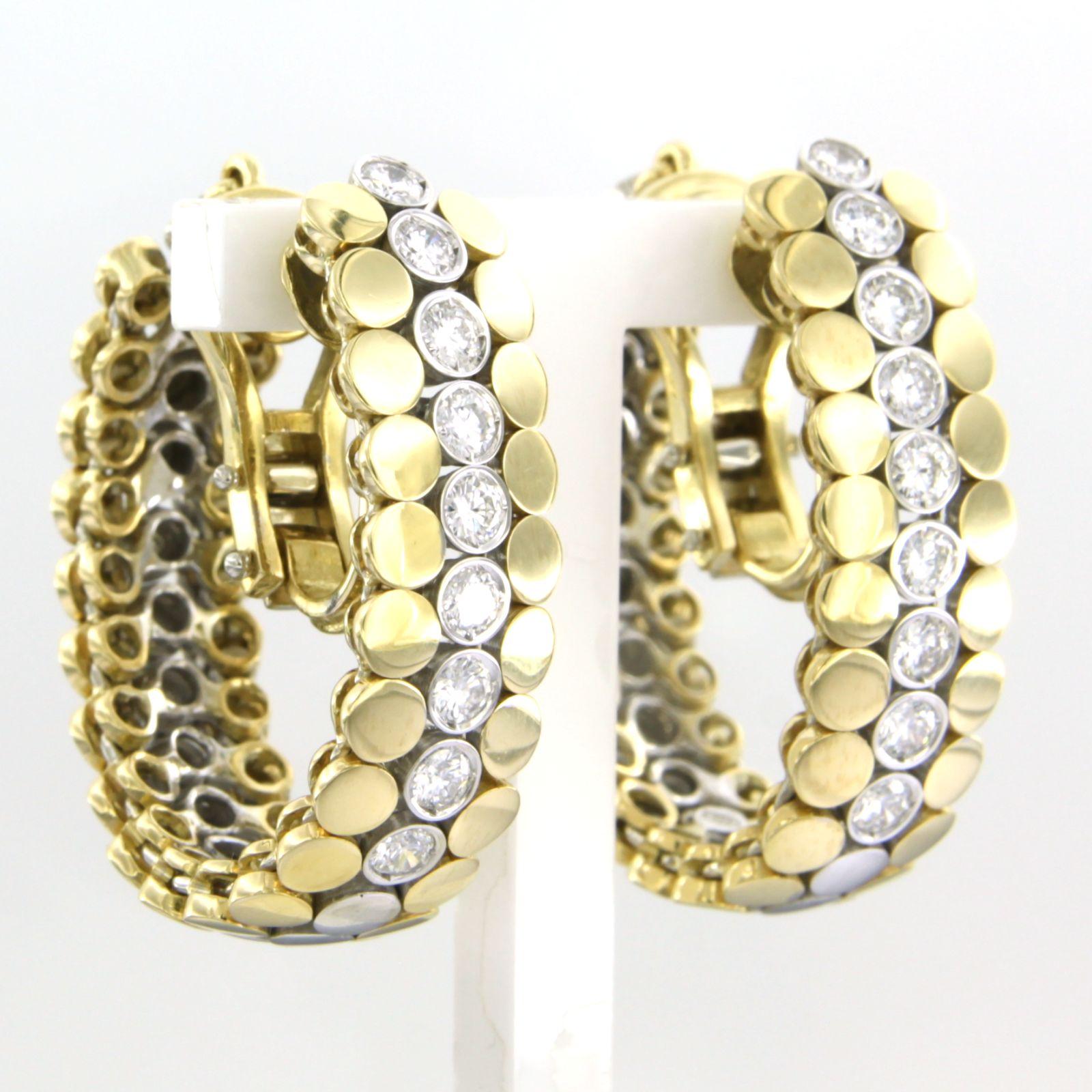 Earrings with brilliant cut diamonds up to 1.00ct 18k gold 24.0 grams Pour femmes en vente