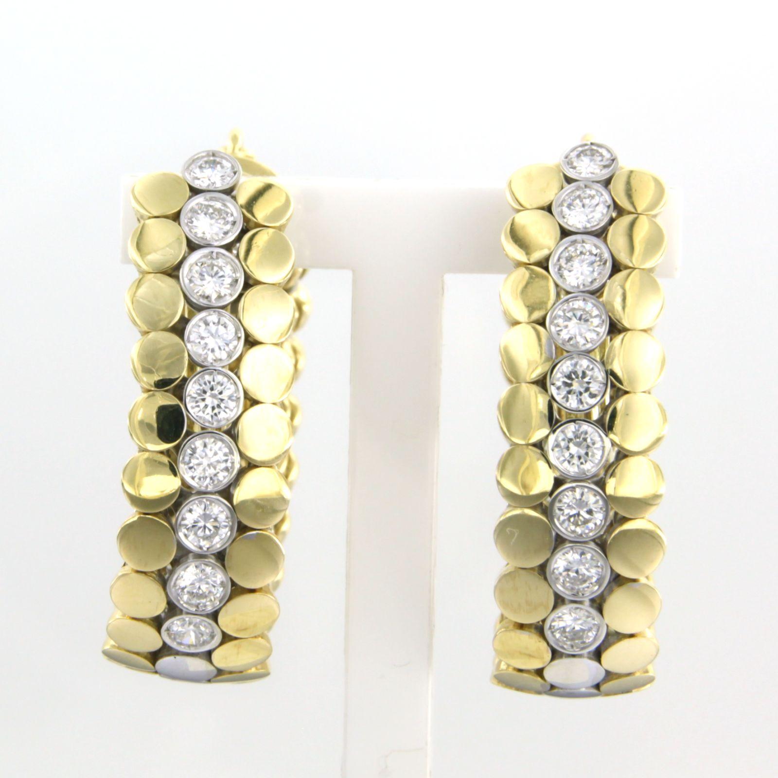 Earrings with brilliant cut diamonds up to 1.00ct 18k gold 24.0 grams For Sale 1
