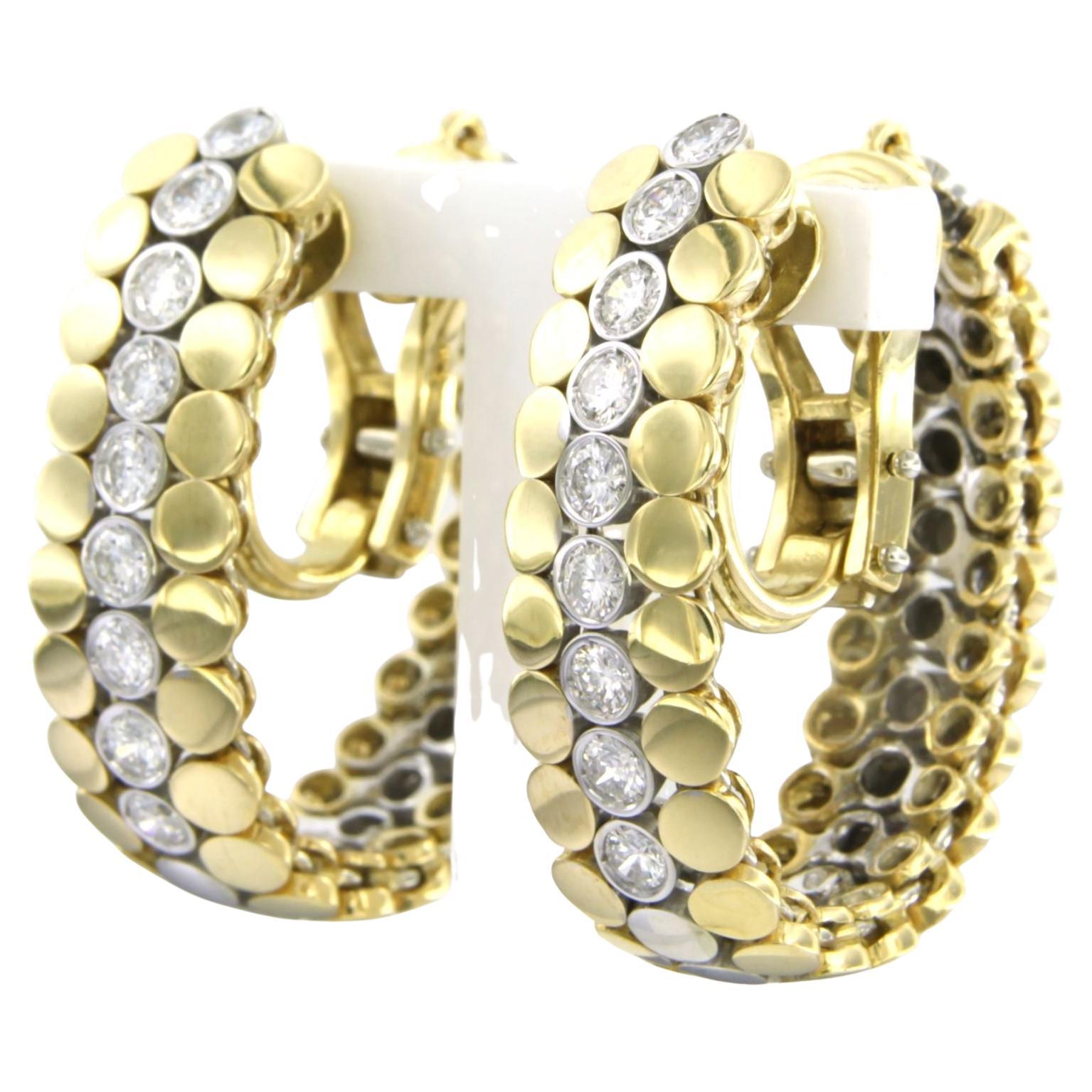 Earrings with brilliant cut diamonds up to 1.00ct 18k gold 24.0 grams