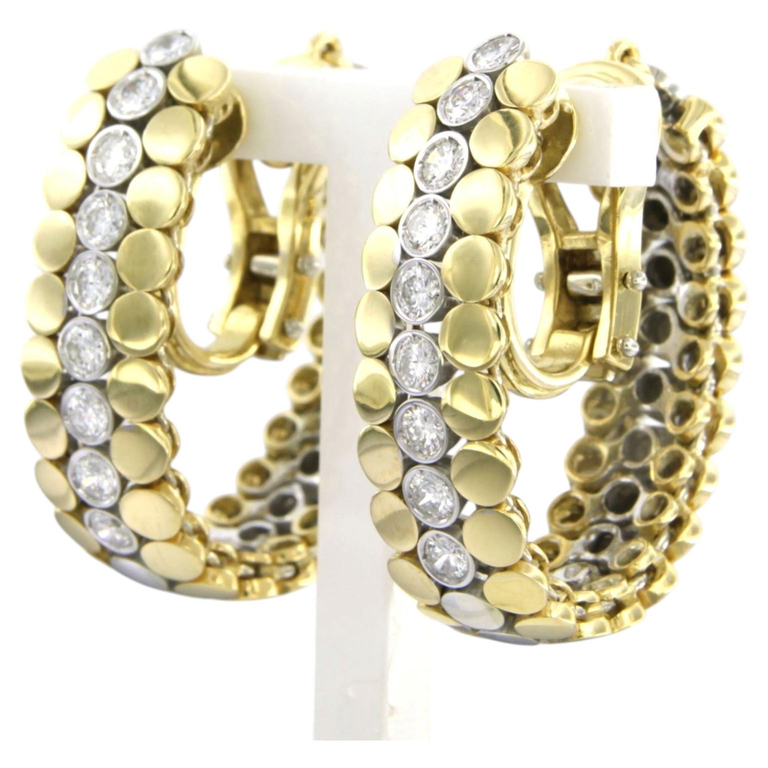 Earrings with brilliant cut diamonds up to 1.00ct 18k gold 24.0 grams