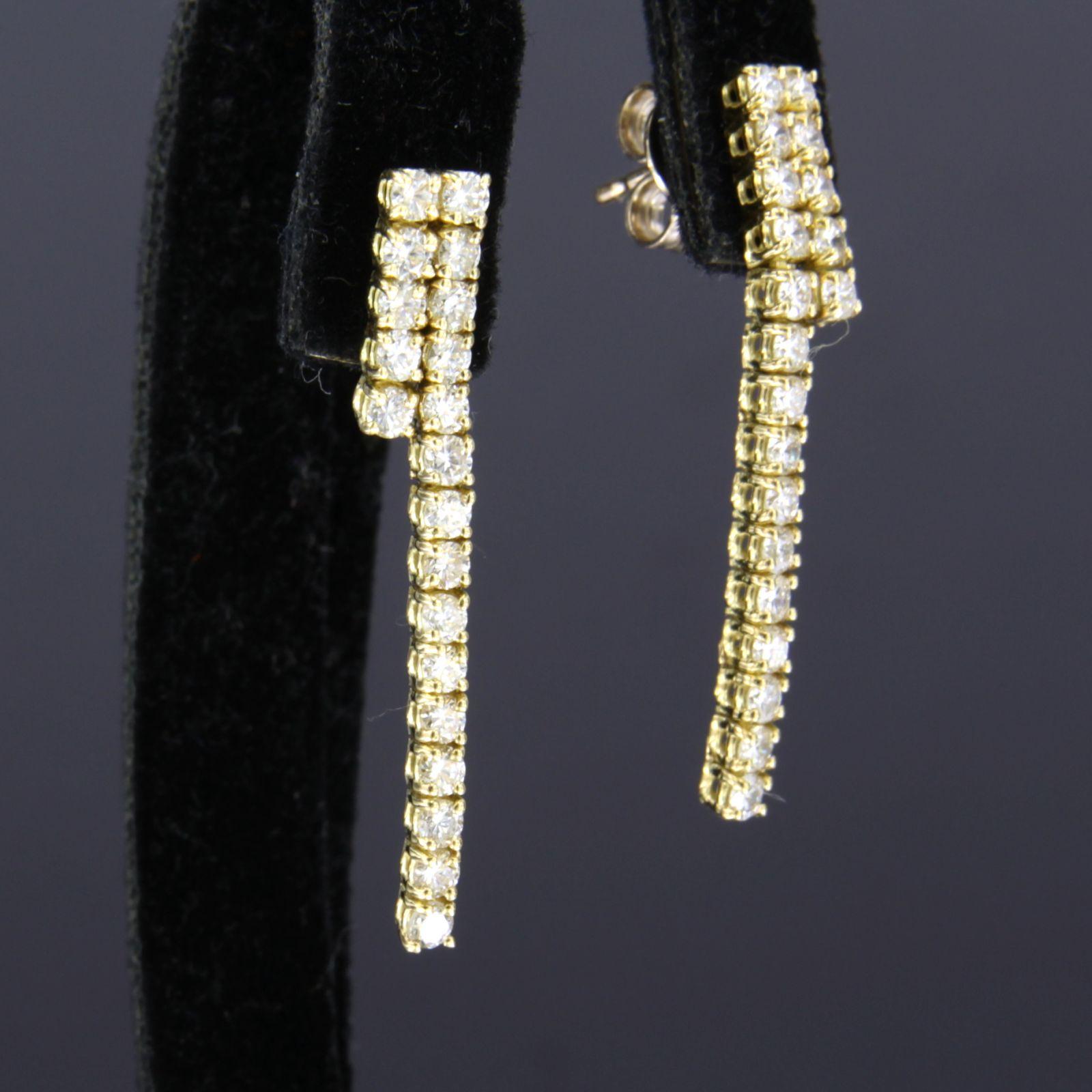 Earrings with brilliant cut diamonds up to 1.00ct - 3.8 grams - 18k yellow gold For Sale 1