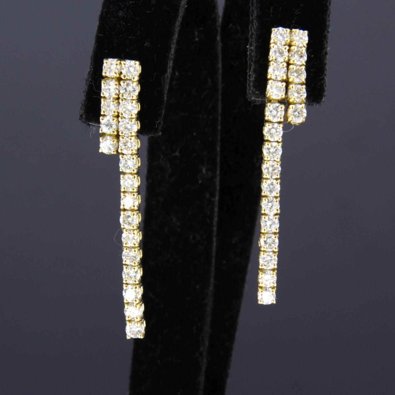 Earrings with brilliant cut diamonds up to 1.00ct - 3.8 grams - 18k yellow gold For Sale 2
