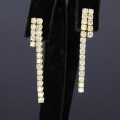 Earrings with brilliant cut diamonds up to 1.00ct - 3.8 grams - 18k yellow gold