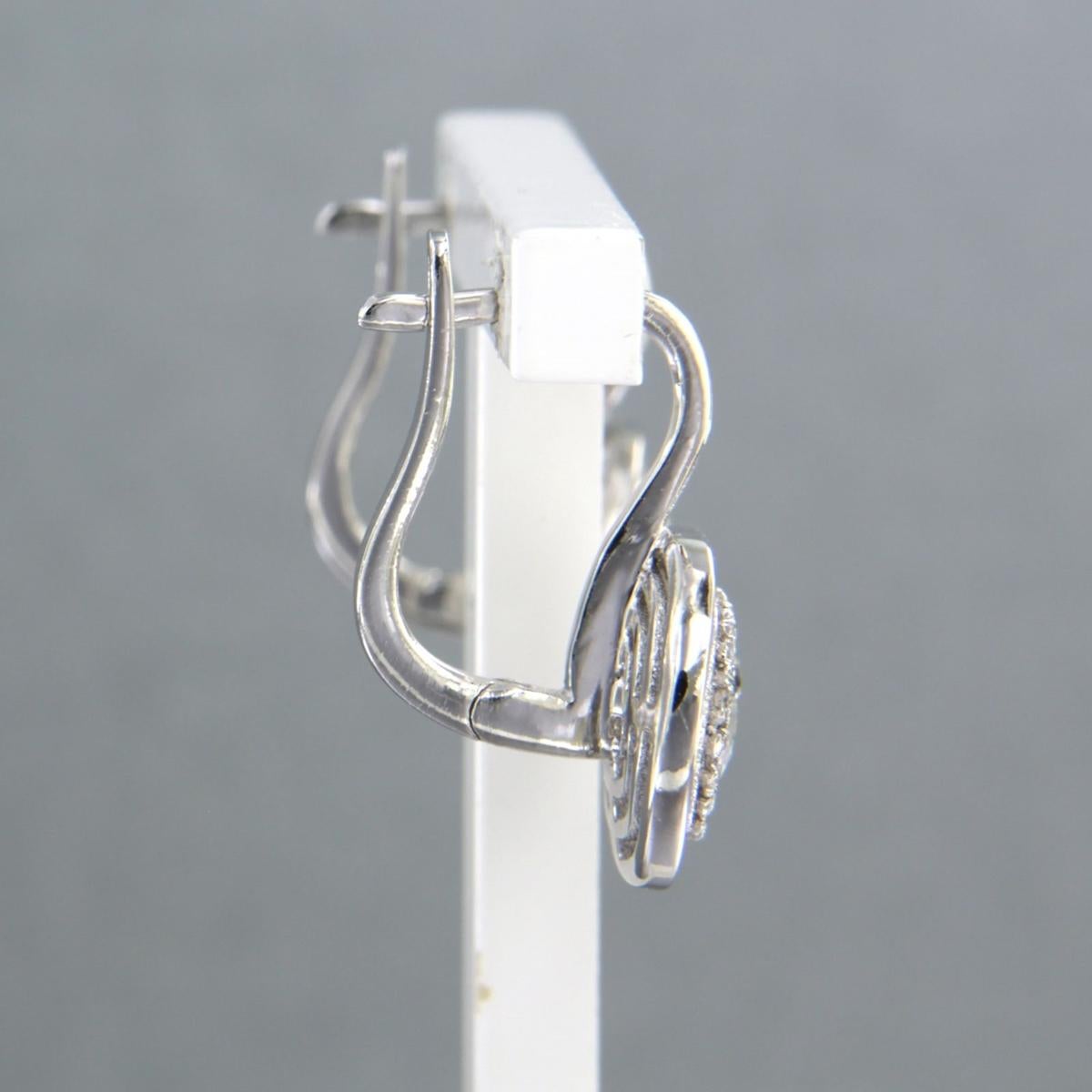 Boucles d'oreilles avec diamants taille brillant jusqu'à 1,29ct or 14k 4,4 grammes Neuf - En vente à The Hague, ZH